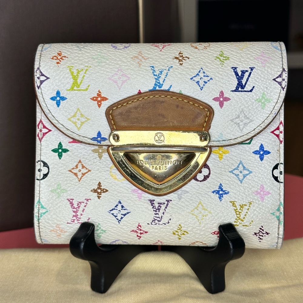 Louis Vuitton White Multicolor Joey Bifold Wallet - Picture 2 of 15